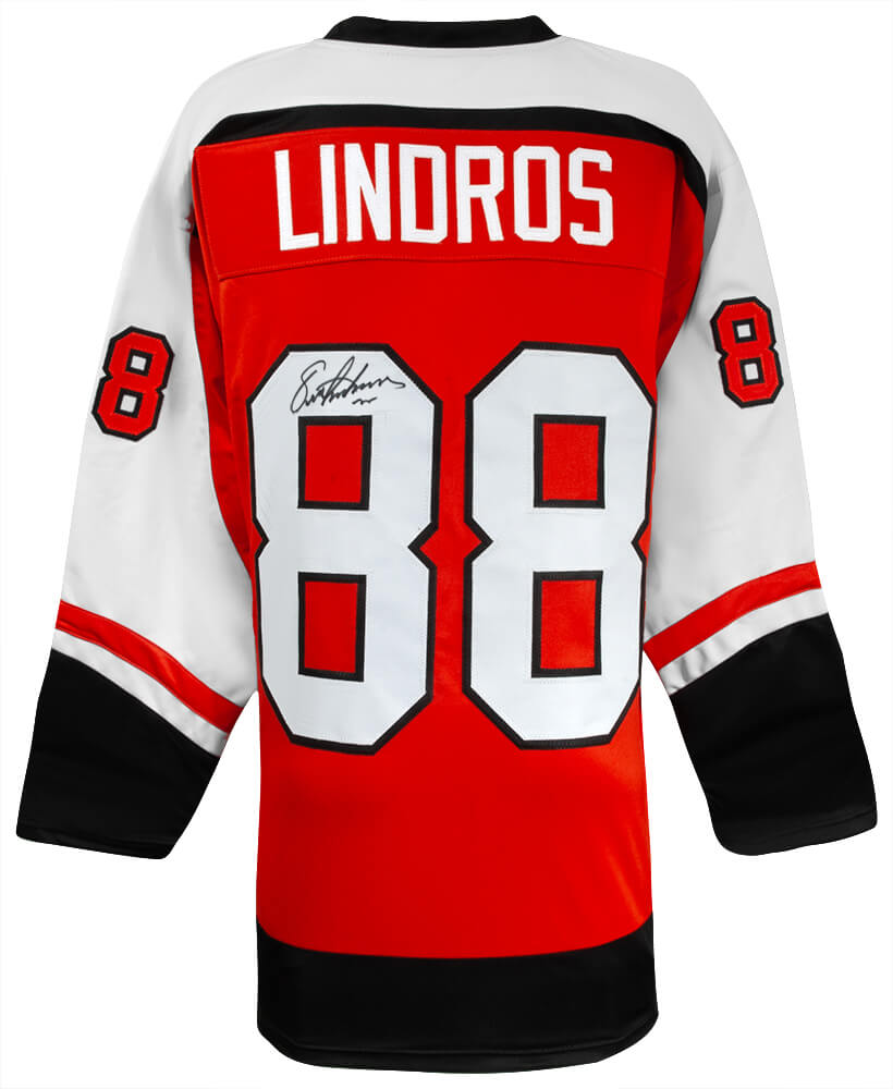 Eric Lindros Signed Orange Custom Hockey Jersey - LINJRY402 - Eric Lindros Signed Orange Custom Hockey Jersey product image