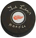 Ted Lindsay Signed Detroit Red Wings Logo Hockey Puck w/HHOF'66 - LINPUC400 - Ted Lindsay Signed Detroit Red Wings Logo Hockey Puck w/HHOF'66 product image