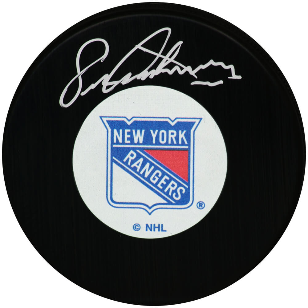 Eric Lindros Signed NY Rangers Team Logo Hockey Puck - LINPUC414 - Eric Lindros Signed NY Rangers Team Logo Hockey Puck product image