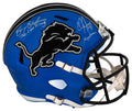 Barry Sanders & Calvin Johnson Signed Lions 2024 Alt Riddell Full Size Speed Replica Helmet w/Lion King & Megatron - LIOREP302 - Barry Sanders & Calvin Johnson Signed Lions 2024 Alt Riddell Full Size Speed Replica Helmet w/Lion King & Megatron product image