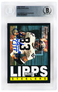 Louis Lipps Signed Pittsburgh Steelers 1985 Topps Rookie Football Card #358 - (Beckett Encapsulated) - LIPCAR302 - Louis Lipps Signed Pittsburgh Steelers 1985 Topps Rookie Football Card #358 - (Beckett Encapsulated) product image