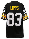 Louis Lipps Signed Black Custom Football Jersey w/ROY'84 - LIPJRY300 - Louis Lipps Signed Black Custom Football Jersey w/ROY'84 product image