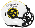 Louis Lipps Signed Pittsburgh Steelers Lunar Eclipse Riddell Speed Mini Helmet w/ROY'84 - LIPMIN302 - Louis Lipps Signed Pittsburgh Steelers Lunar Eclipse Riddell Speed Mini Helmet w/ROY'84 product image