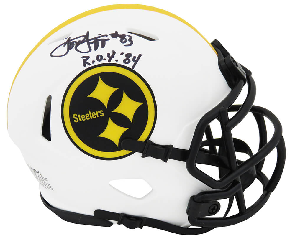 Louis Lipps Signed Pittsburgh Steelers Lunar Eclipse Riddell Speed Mini Helmet w/ROY'84 - LIPMIN302 - Louis Lipps Signed Pittsburgh Steelers Lunar Eclipse Riddell Speed Mini Helmet w/ROY'84 product image