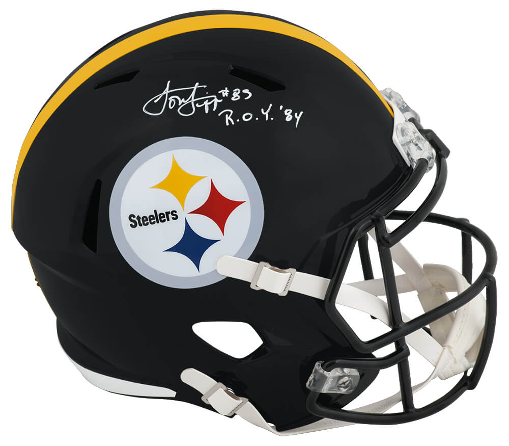 Louis Lipps Signed Pittsburgh Steelers Riddell Full Size Speed Replica Helmet w/ROY'84 (White Ink) - LIPREP303 - Louis Lipps Signed Pittsburgh Steelers Riddell Full Size Speed Replica Helmet w/ROY'84 (White Ink) product image