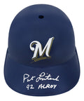 Pat Listach Signed Milwaukee Brewers Souvenir Replica Baseball Batting Helmet w/92 AL ROY - LISBTH100 - Pat Listach Signed Milwaukee Brewers Souvenir Replica Baseball Batting Helmet w/92 AL ROY product image