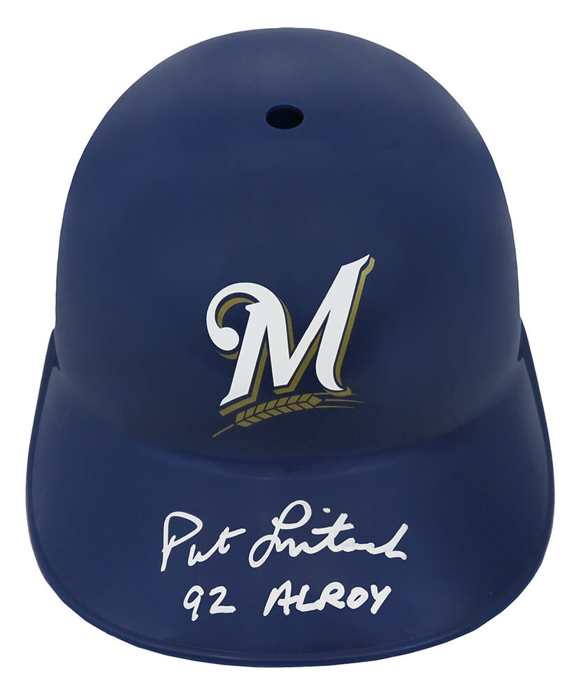 Pat Listach Signed Milwaukee Brewers Souvenir Replica Baseball Batting Helmet w/92 AL ROY - LISBTH100 - Pat Listach Signed Milwaukee Brewers Souvenir Replica Baseball Batting Helmet w/92 AL ROY product image