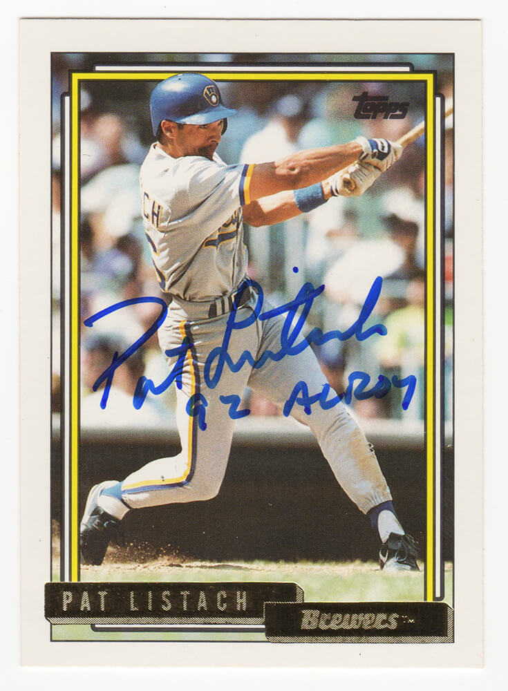 Pat Listach Signed Milwaukee Brewers 1992 Topps Trade Gold Baseball Rookie Card #65T w/92 AL ROY - LISCAR101 - Pat Listach Signed Milwaukee Brewers 1992 Topps Trade Gold Baseball Rookie Card #65T w/92 AL ROY product image