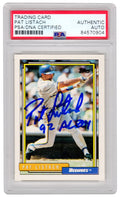 Pat Listach Signed Milwaukee Brewers 1992 Topps Traded Baseball Rookie Card #65T w/92 AL ROY - (PSA Encapsulated) - LISCAR102 - Pat Listach Signed Milwaukee Brewers 1992 Topps Traded Baseball Rookie Card #65T w/92 AL ROY - (PSA Encapsulated) product image