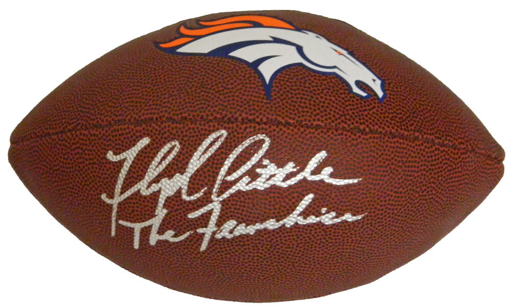 Floyd Little Signed Denver Broncos Wilson Logo Football w/The Franchise - LITFTB302 - Floyd Little Signed Denver Broncos Wilson Logo Football w/The Franchise product image