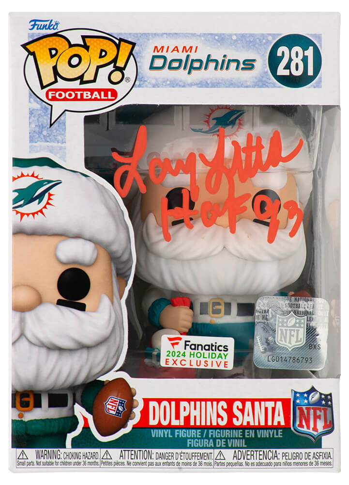 Larry Little Signed Miami Dolphins 'SANTA' Funko Pop Doll #281 w/HOF'93 - LITFUN300 - Larry Little Signed Miami Dolphins 'SANTA' Funko Pop Doll #281 w/HOF'93 product image