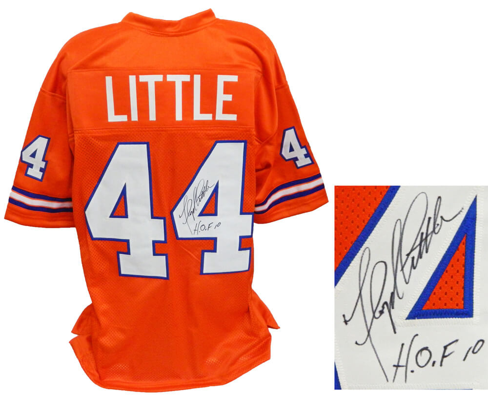 Floyd Little Signed Orange Throwback Custom Football Jersey w/HOF 10 - LITJRY300 - Floyd Little Signed Orange Throwback Custom Football Jersey w/HOF 10 product image
