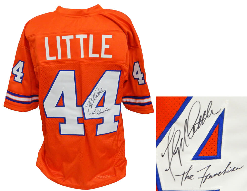 Floyd Little Signed Orange Throwback Custom Football Jersey w/The Franchise - LITJRY301 - Floyd Little Signed Orange Throwback Custom Football Jersey w/The Franchise product image