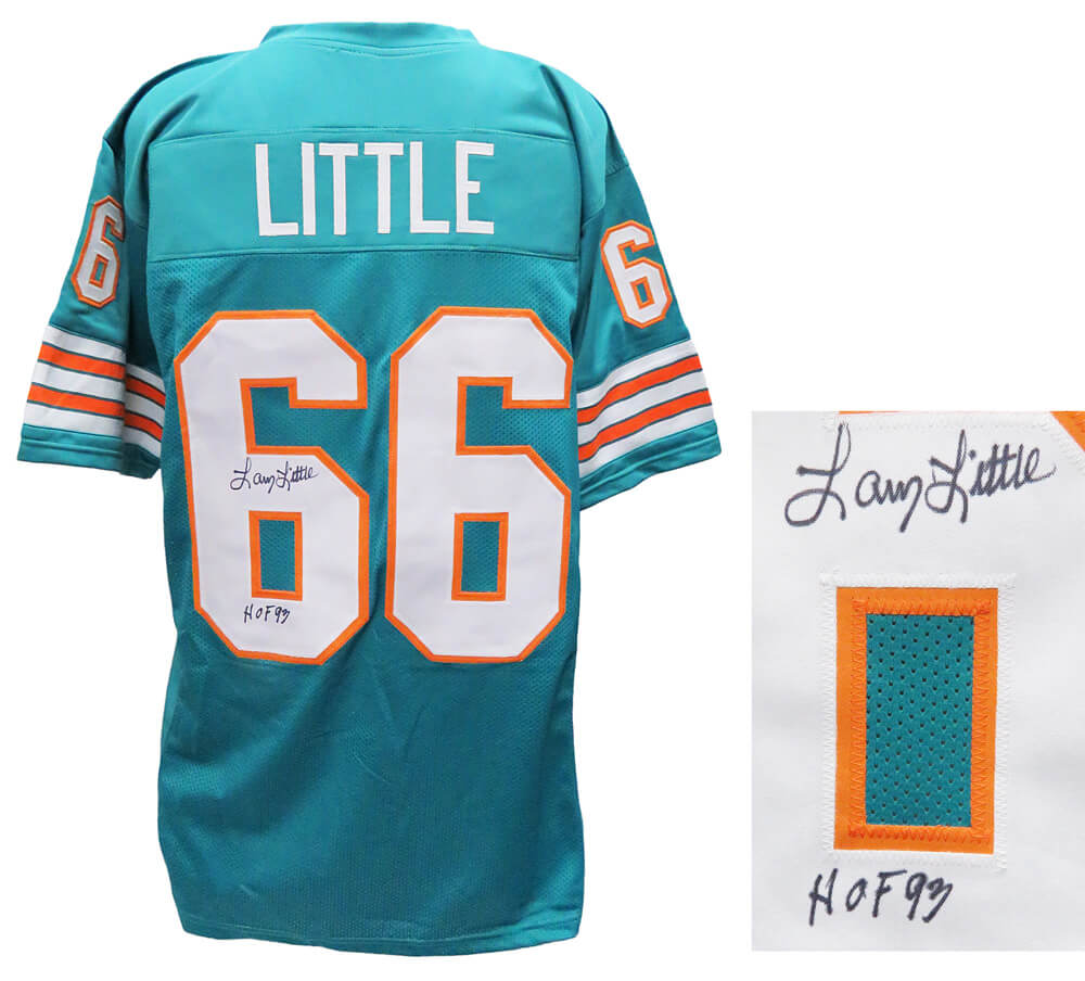 Larry Little Signed Teal Throwback Custom Football Jersey w/HOF'93 - LITJRY310 - Larry Little Signed Teal Throwback Custom Football Jersey w/HOF'93 product image