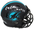 Larry Little Signed Miami Dolphins Eclipse Black Matte Riddell Speed Mini Helmet w/HOF'93 - LITMIN312 - Larry Little Signed Miami Dolphins Eclipse Black Matte Riddell Speed Mini Helmet w/HOF'93 product image