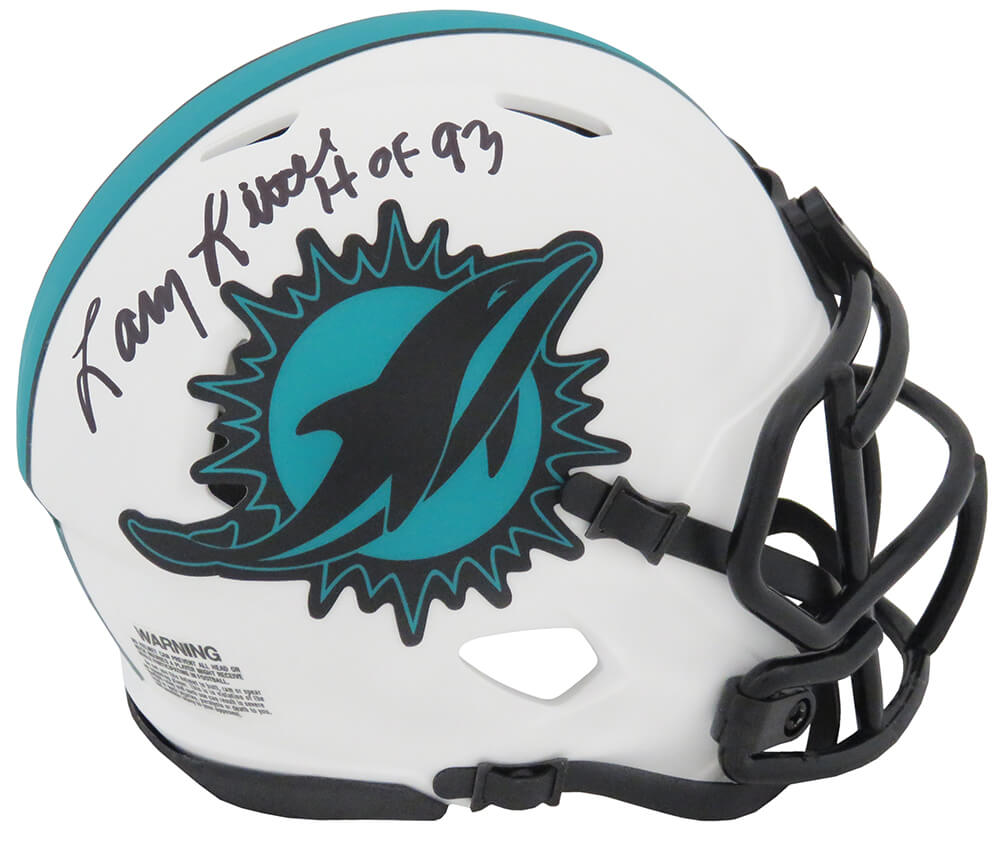 Larry Little Signed Miami Dolphins Lunar Eclipse White Matte Riddell Speed Mini Helmet w/HOF'93 - LITMIN314 - Larry Little Signed Miami Dolphins Lunar Eclipse White Matte Riddell Speed Mini Helmet w/HOF'93 product image
