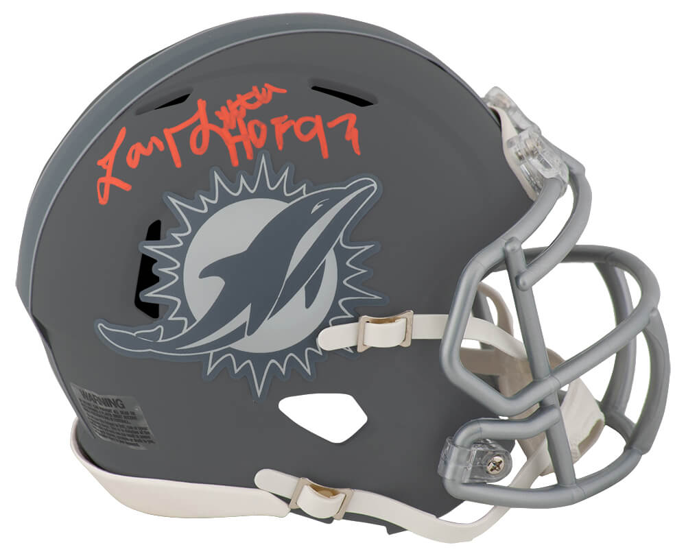Larry Little Signed Miami Dolphins SLATE Riddell Speed Mini Helmet W/HOF'93 - LITMIN317 - Larry Little Signed Miami Dolphins SLATE Riddell Speed Mini Helmet W/HOF'93 product image