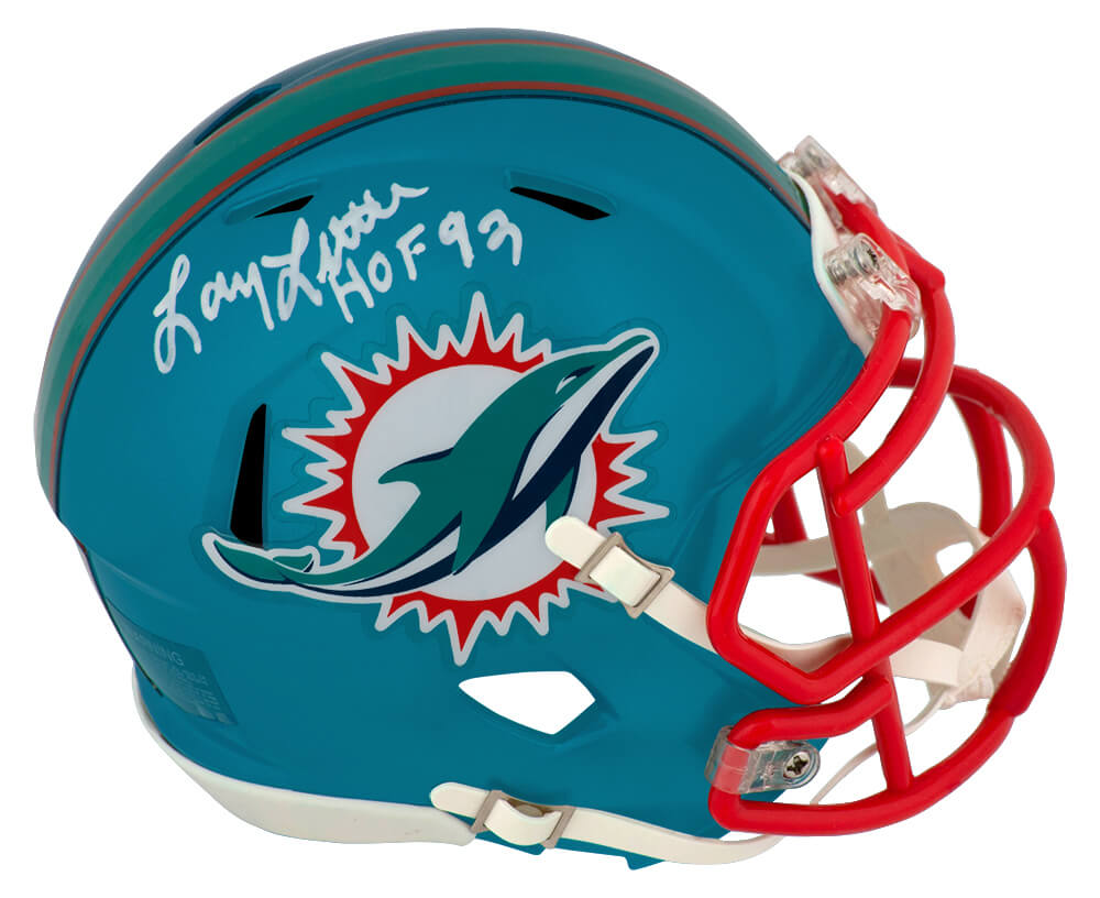 Larry Little Signed Dolphins FLASH Riddell Speed Mini Helmet W/HOF'93 - LITMIN318 - Larry Little Signed Dolphins FLASH Riddell Speed Mini Helmet W/HOF'93 product image