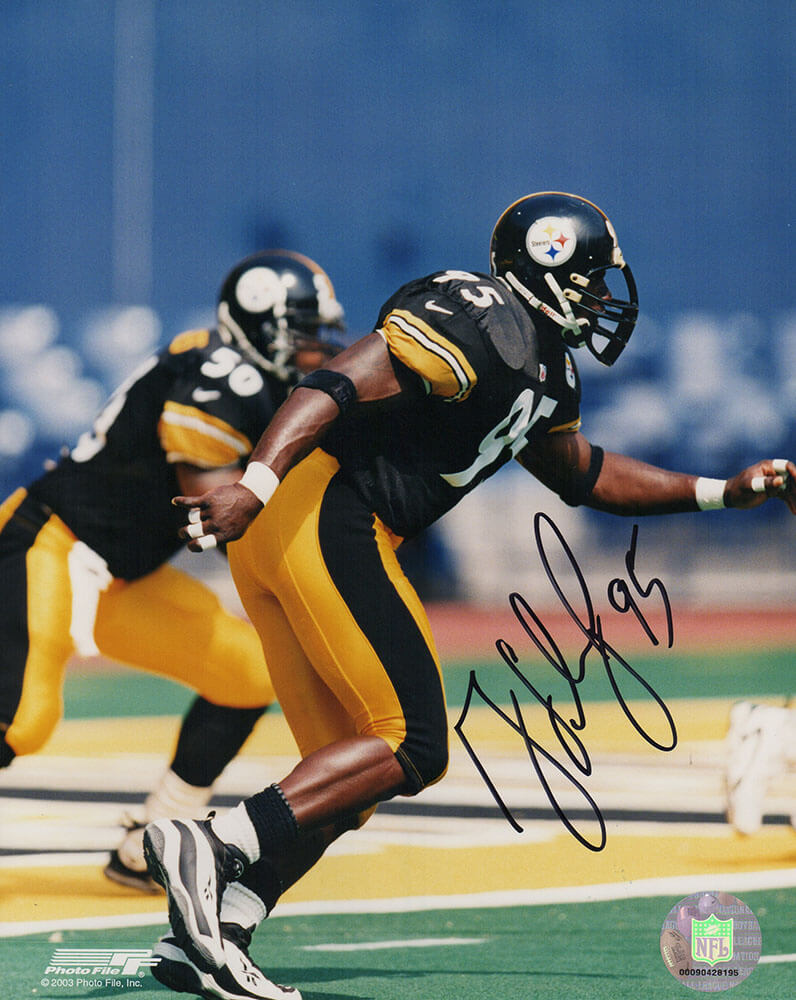 Greg Lloyd Signed Steelers Black Jersey Action 8x10 Photo - LLO08P311 - Greg Lloyd Signed Steelers Black Jersey Action 8x10 Photo product image