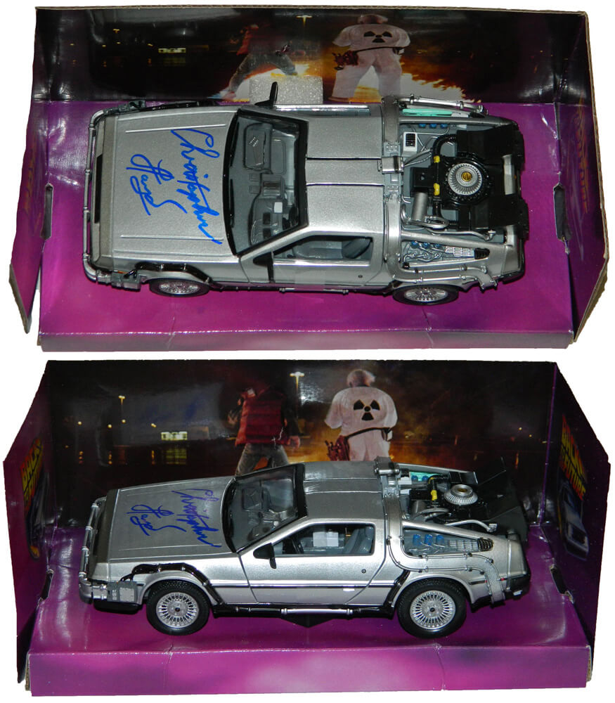 Christopher Lloyd Signed Back To The Future 1:24 Scale Die Cast Delorean Time Machine Car - LLOOTH500 - Christopher Lloyd Signed Back To The Future 1:24 Scale Die Cast Delorean Time Machine Car product image