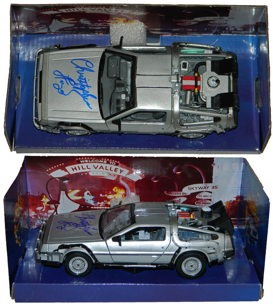 Christopher Lloyd Signed Back To The Future Part II 1:24 Scale Die Cast Delorean Time Machine Car - LLOOTH501 - Christopher Lloyd Signed Back To The Future Part II 1:24 Scale Die Cast Delorean Time Machine Car product image
