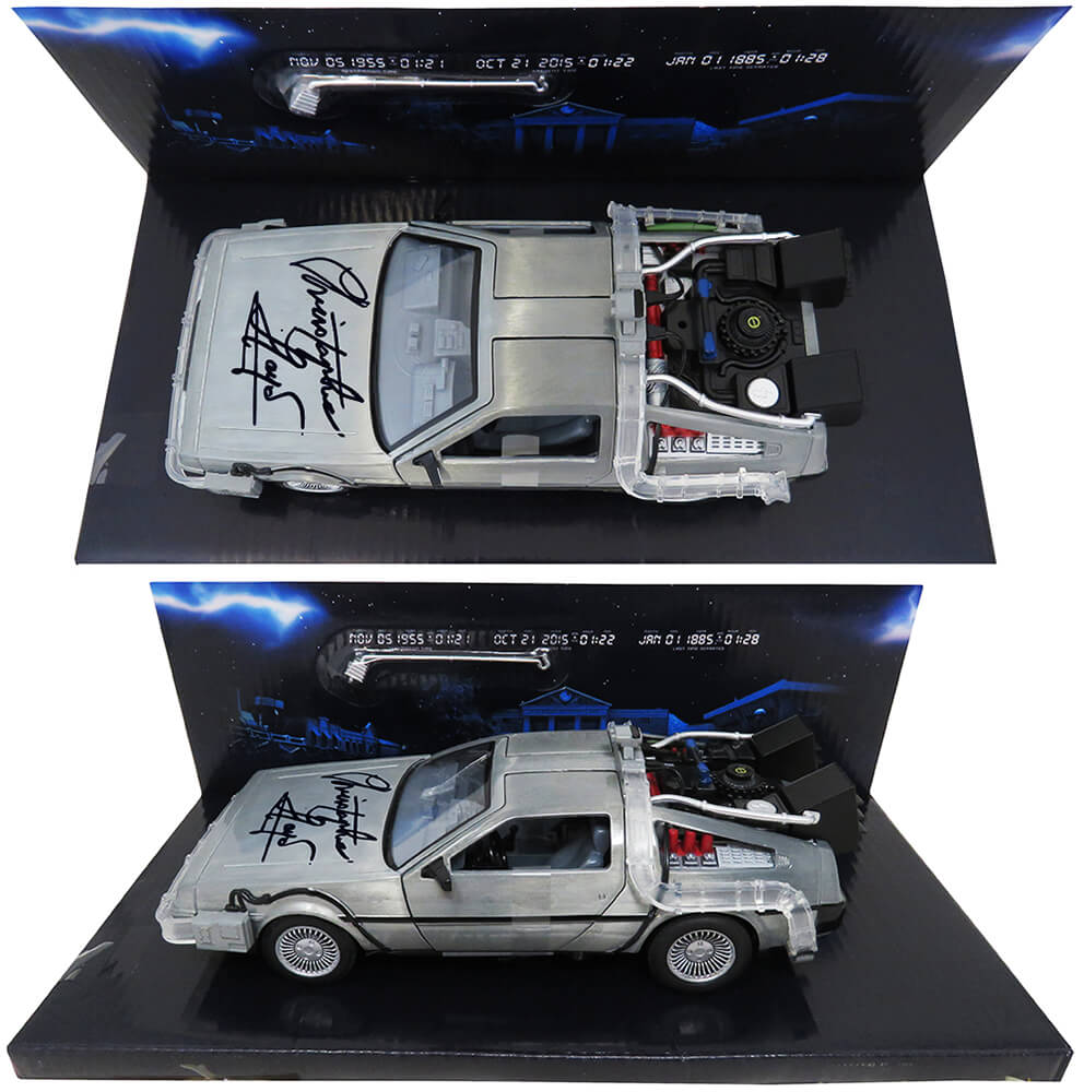 Christopher Lloyd Signed Back To The Future 1:24 Scale Jada Die Cast Delorean Time Machine Car (In Black) - LLOOTH505 - Christopher Lloyd Signed Back To The Future 1:24 Scale Jada Die Cast Delorean Time Machine Car (In Black) product image