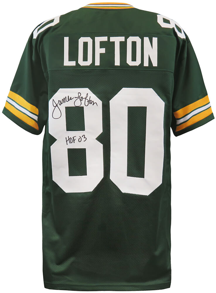 James Lofton Signed Green Custom Football Jersey w/HOF'03 - LOFJRY300 - James Lofton Signed Green Custom Football Jersey w/HOF'03 product image