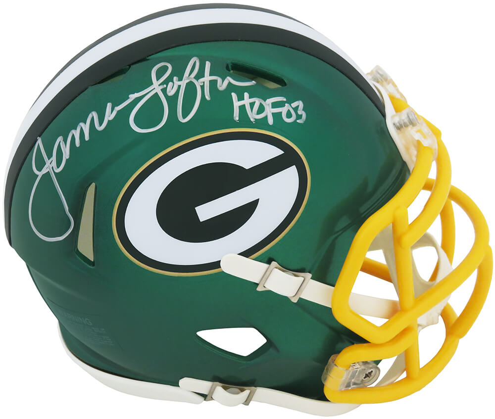 James Lofton Signed Green Bay Packers FLASH Riddell Speed Mini Helmet w/HOF'03 - LOFMIN301 - James Lofton Signed Green Bay Packers FLASH Riddell Speed Mini Helmet w/HOF'03 product image