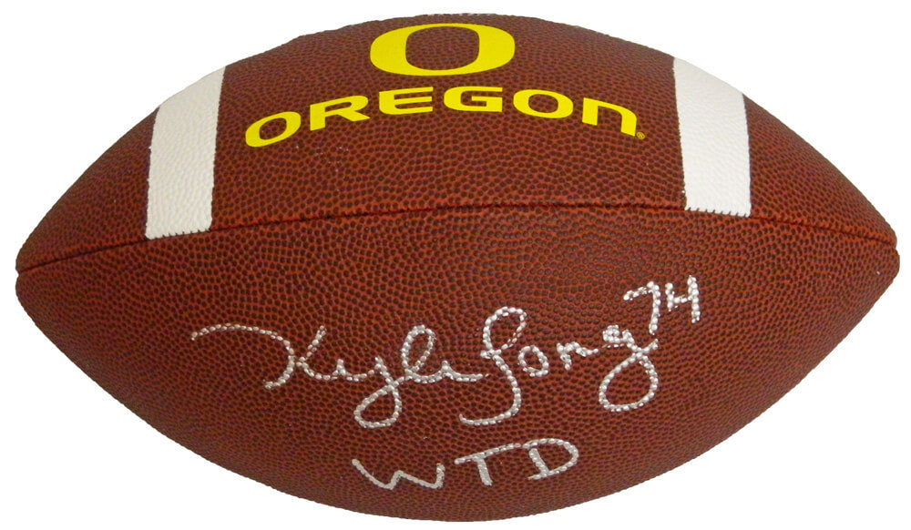 Kyle Long Signed Oregon Ducks Rawlings Full Size Logo Football w/WTD - LONFTB303 - Kyle Long Signed Oregon Ducks Rawlings Full Size Logo Football w/WTD product image
