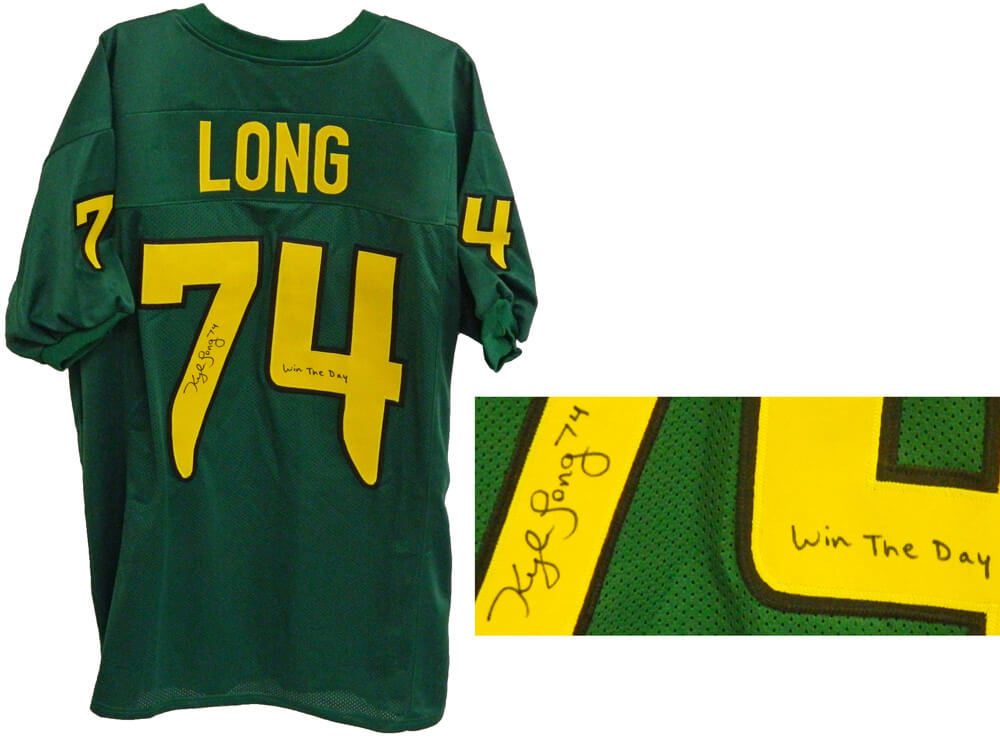 Kyle Long Signed Green Custom Jersey w/Win The Day - LONJRY301 - Kyle Long Signed Green Custom Jersey w/Win The Day product image