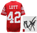 Ronnie Lott Signed Red Custom Football Jersey (Beckett) - LOTJRY300 - Ronnie Lott Signed Red Custom Football Jersey (Beckett) product image