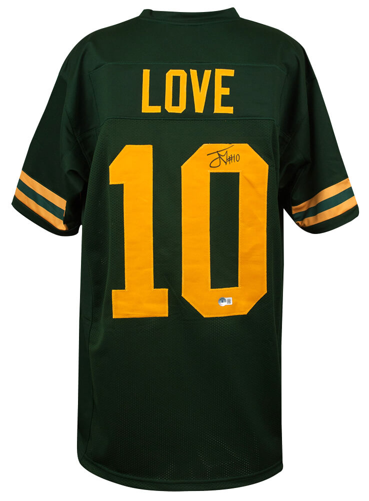 Jordan Love Signed Green & Yellow Custom Football Jersey - (Beckett) - LOVJRY300 - Jordan Love Signed Green & Yellow Custom Football Jersey - (Beckett) product image