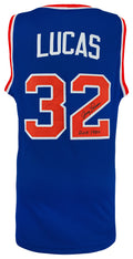 Jerry Lucas Signed Blue Custom Basketball Jersey w/HOF 1980 - LUCJRY201 - Jerry Lucas Signed Blue Custom Basketball Jersey w/HOF 1980 product image
