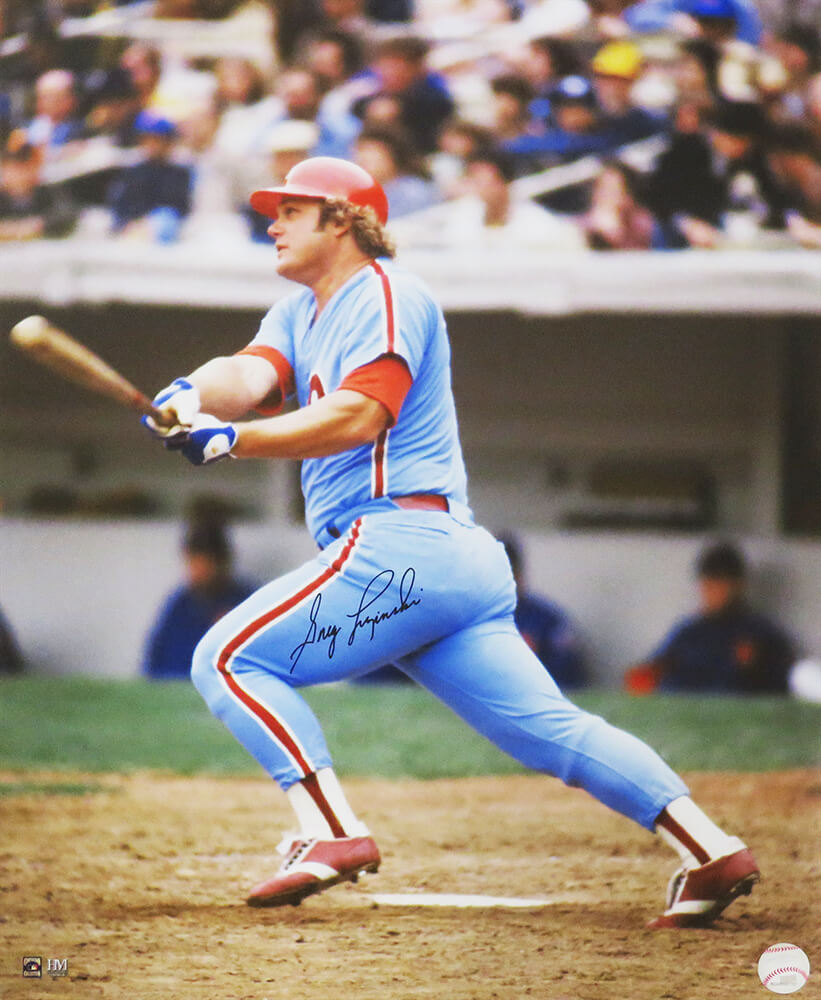 Greg Luzinski Signed Philadelphia Phillies Swinging Action 16x20 Photo - LUZ16P100 - Greg Luzinski Signed Philadelphia Phillies Swinging Action 16x20 Photo product image