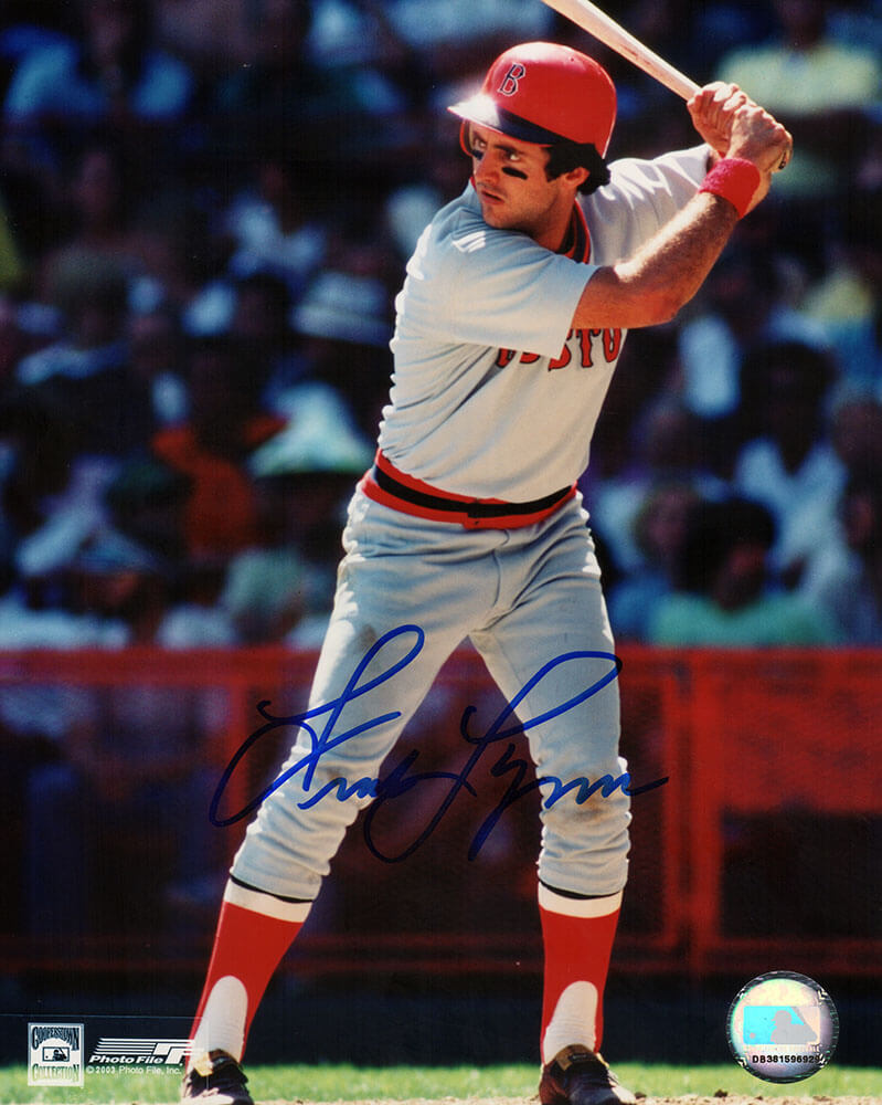 Fred Lynn Signed Boston Red Sox Batting 8x10 Photo - LYN08P110 - Fred Lynn Signed Boston Red Sox Batting 8x10 Photo product image