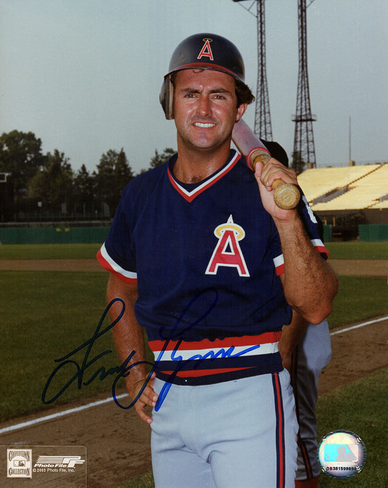 Fred Lynn Signed Angels Pose With Bat 8x10 Photo - LYN08P112 - Fred Lynn Signed Angels Pose With Bat 8x10 Photo product image