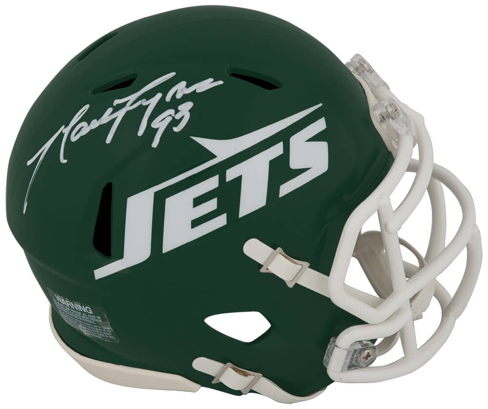 Marty Lyons Signed New York Jets Green Throwback Riddell Speed Mini Helmet - LYOMIN300 - Marty Lyons Signed New York Jets Green Throwback Riddell Speed Mini Helmet product image