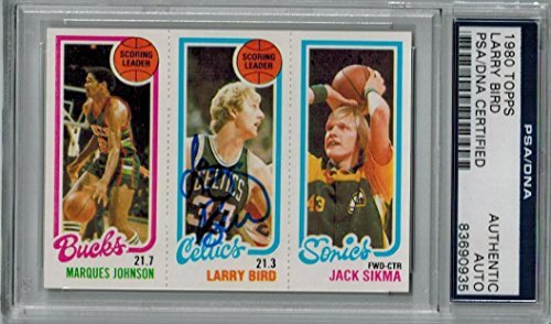 Larry Bird Signed Boston Celtics 1980 Topps Rookie Card #30 - PSA - BIRCAR203 - Larry Bird Signed Boston Celtics 1980 Topps Rookie Card #30 - PSA product image