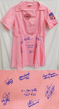 League Of Their Own Cast Signed Rockford Peaches Pink Jersey w/7 Signatures - LEAJRY500 - League Of Their Own Cast Signed Rockford Peaches Pink Jersey w/7 Signatures product image