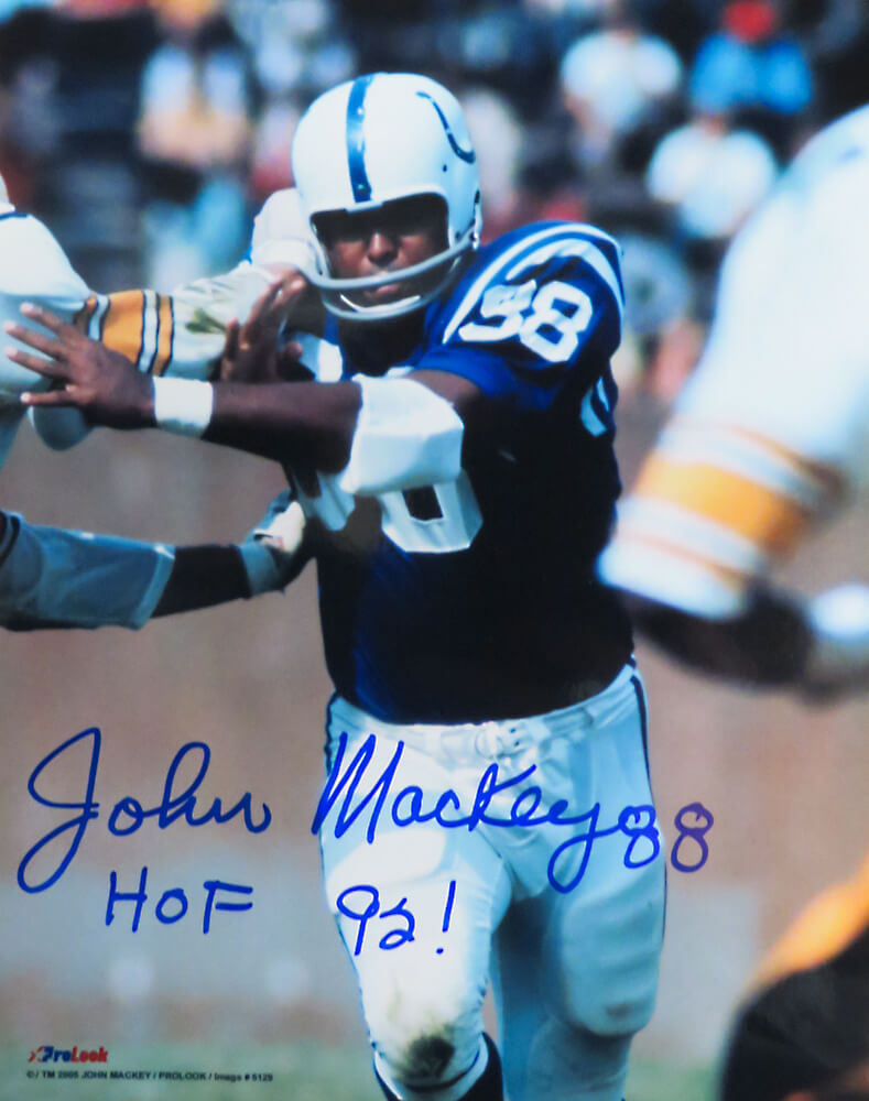 John Mackey Signed Colts Action 8x10 Photo w/HOF'92 - MAC08P320 - John Mackey Signed Colts Action 8x10 Photo w/HOF'92 product image