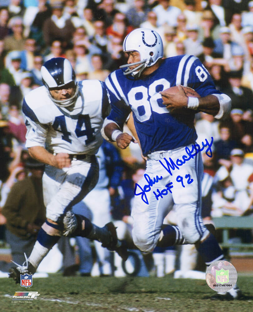 John Mackey Signed Colts Running With Football vs Rams 8x10 Photo w/HOF'92 - MAC08P326 - John Mackey Signed Colts Running With Football vs Rams 8x10 Photo w/HOF'92 product image