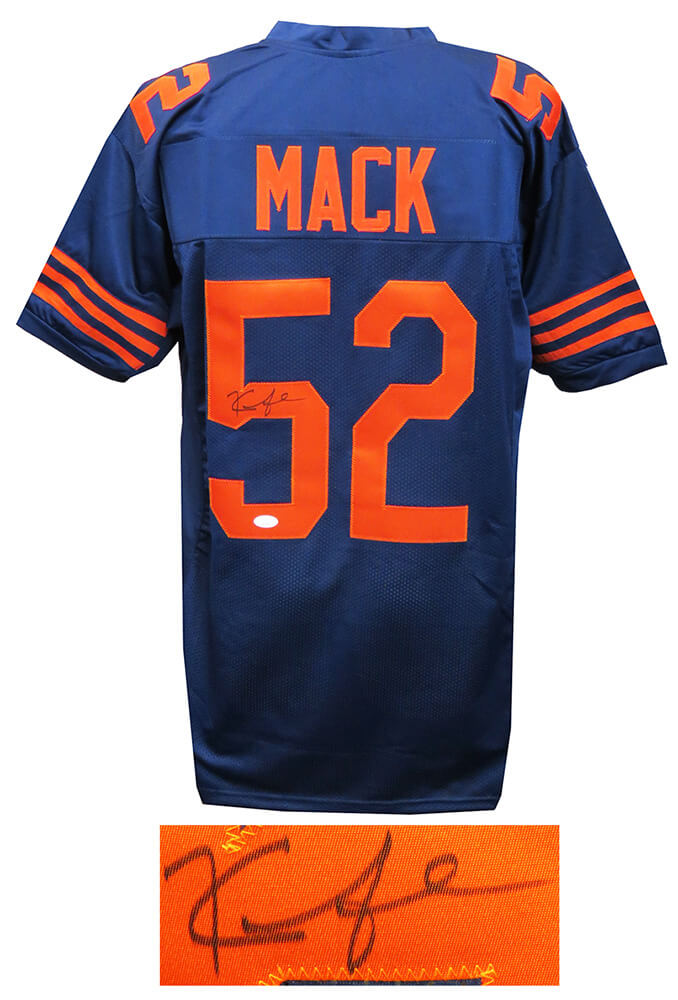 Khalil Mack Signed Navy Throwback Custom Football Jersey (JSA) - MACJRY312 - Khalil Mack Signed Navy Throwback Custom Football Jersey (JSA) product image
