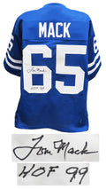 Tom Mack Signed Blue Throwback Custom Football Jersey w/HOF'99 - MACJRY320 - Tom Mack Signed Blue Throwback Custom Football Jersey w/HOF'99 product image