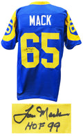Tom Mack Signed Blue T/B Custom Football Jersey w/HOF'99 - MACJRY321 - Tom Mack Signed Blue T/B Custom Football Jersey w/HOF'99 product image