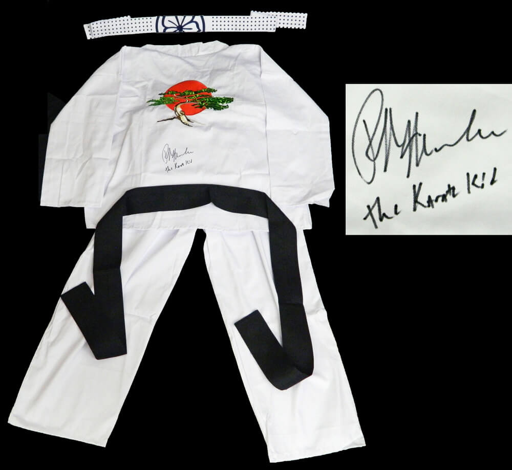 Ralph Macchio Signed The Karate Kid White Karate Uniform Gi & Headband w/The Karate Kid - MACJRY502 - Ralph Macchio Signed The Karate Kid White Karate Uniform Gi & Headband w/The Karate Kid product image