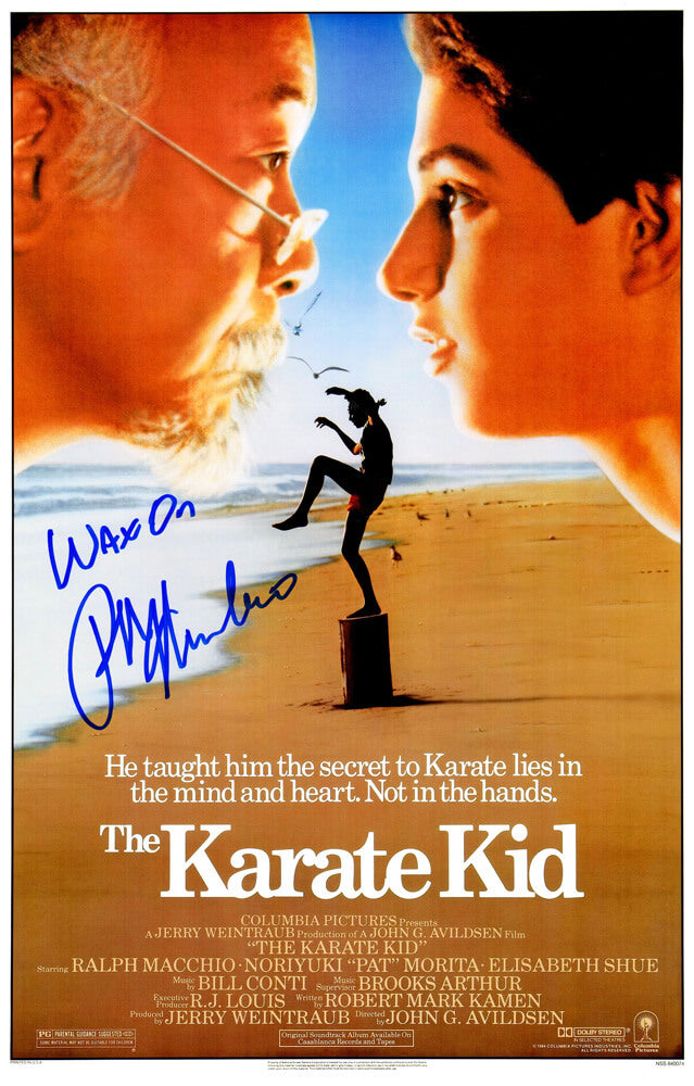 Ralph Macchio Signed The Karate Kid 11x17 Movie Poster w/Wax On - MACPST501 - Ralph Macchio Signed The Karate Kid 11x17 Movie Poster w/Wax On product image