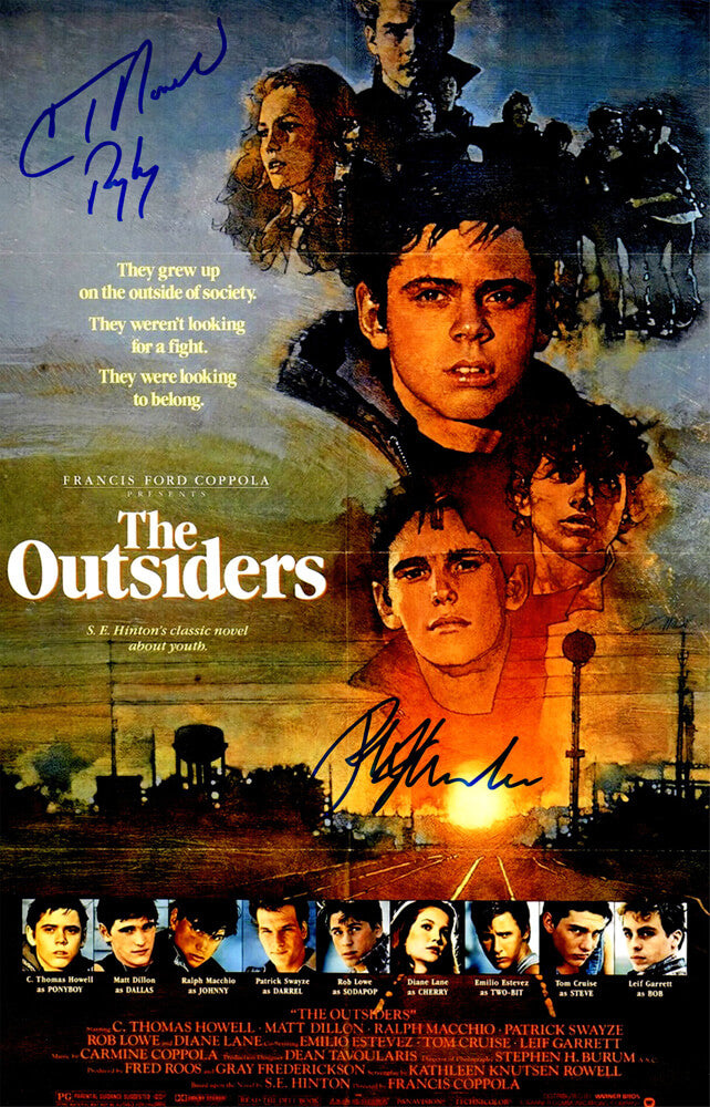 Ralph Macchio & C. Thomas Howell Dual Signed The Outsiders 11x17 Movie Poster w/Ponyboy - MACPST520 - Ralph Macchio & C. Thomas Howell Dual Signed The Outsiders 11x17 Movie Poster w/Ponyboy product image