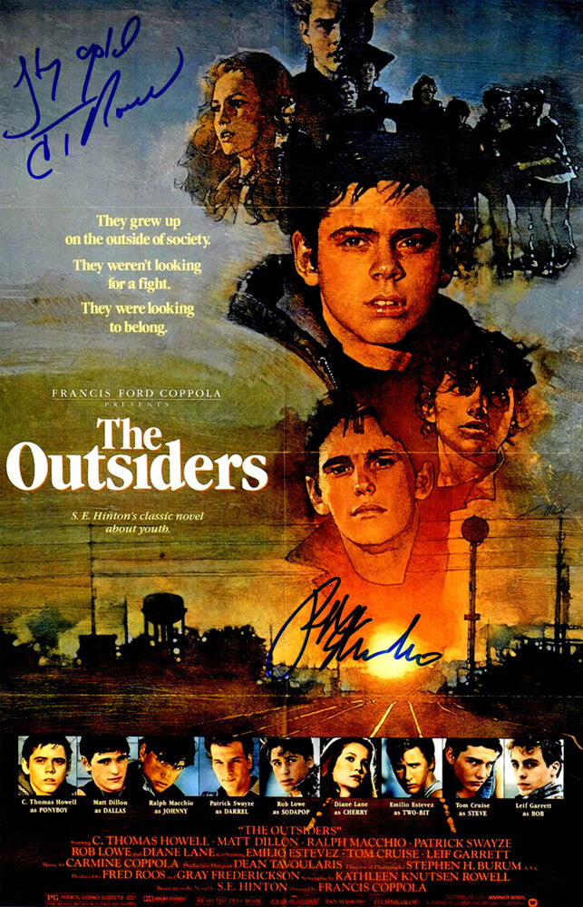 Ralph Macchio & C. Thomas Howell Dual Signed The Outsiders 11x17 Movie Poster w/Stay Gold - MACPST521 - Ralph Macchio & C. Thomas Howell Dual Signed The Outsiders 11x17 Movie Poster w/Stay Gold product image