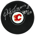 Al MacInnis Signed Calgary Flames Logo Hockey Puck w/HOF'07 - MACPUC400 - Al MacInnis Signed Calgary Flames Logo Hockey Puck w/HOF'07 product image