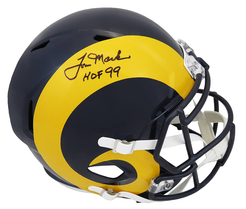 Tom Mack Signed Los Angeles Rams Throwback Riddell Full Size Speed Replica Helmet w/HOF'99 - MACREP321 - Tom Mack Signed Los Angeles Rams Throwback Riddell Full Size Speed Replica Helmet w/HOF'99 product image